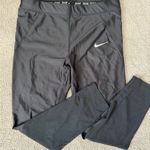 Nike Shiny Black Performance Leggings